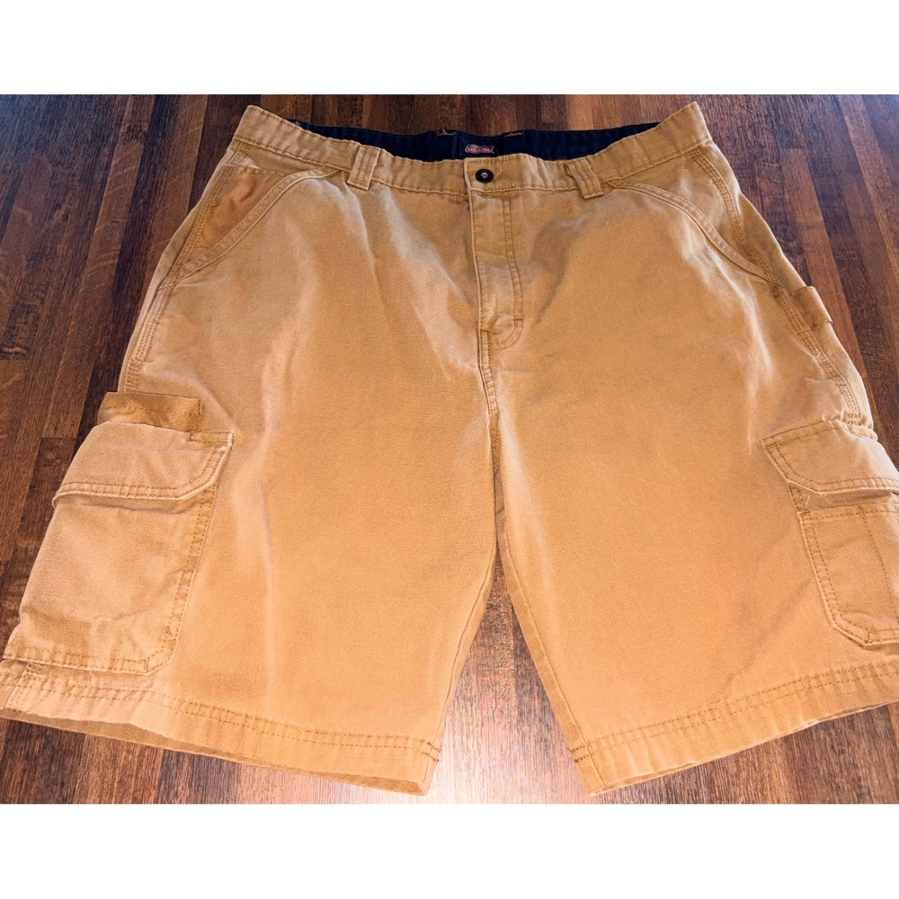 Genuine Dickies Mens Brown Canvas Cargo Utility Shorts P403737 Size 36